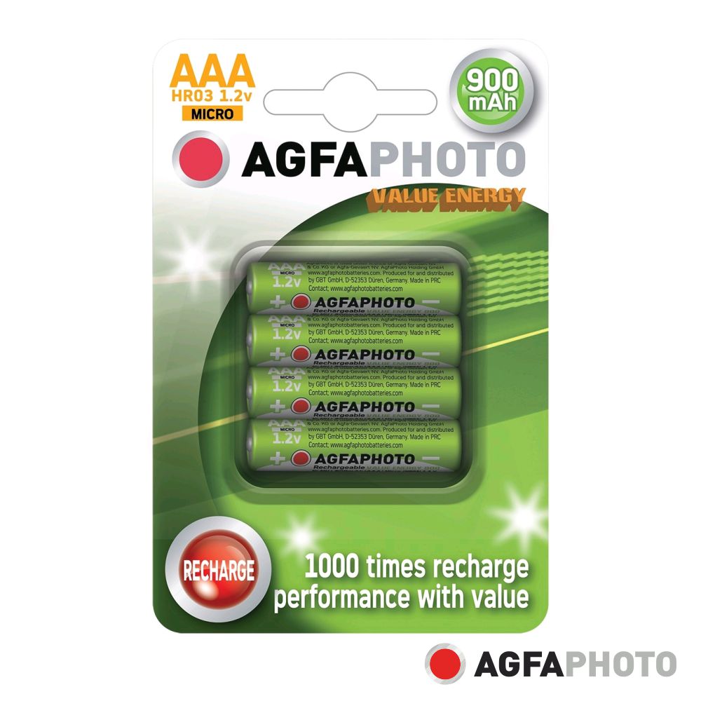4 pilha recarregável AAA 900 mAh