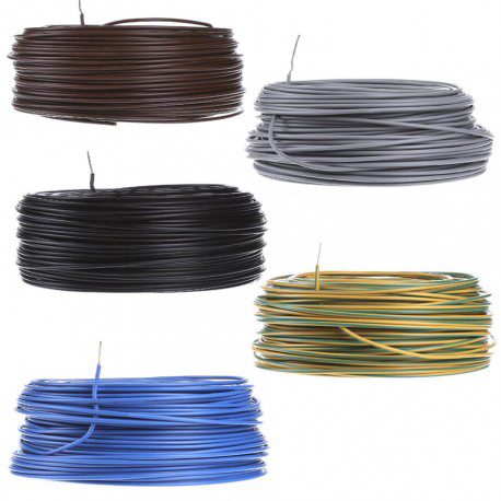 Fio V (H07V-U); 1.5 mm preto - metro
