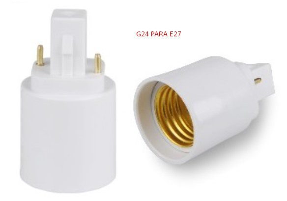 Suporte Adaptador Lampada PL G24 (2 Pinos); -> E27