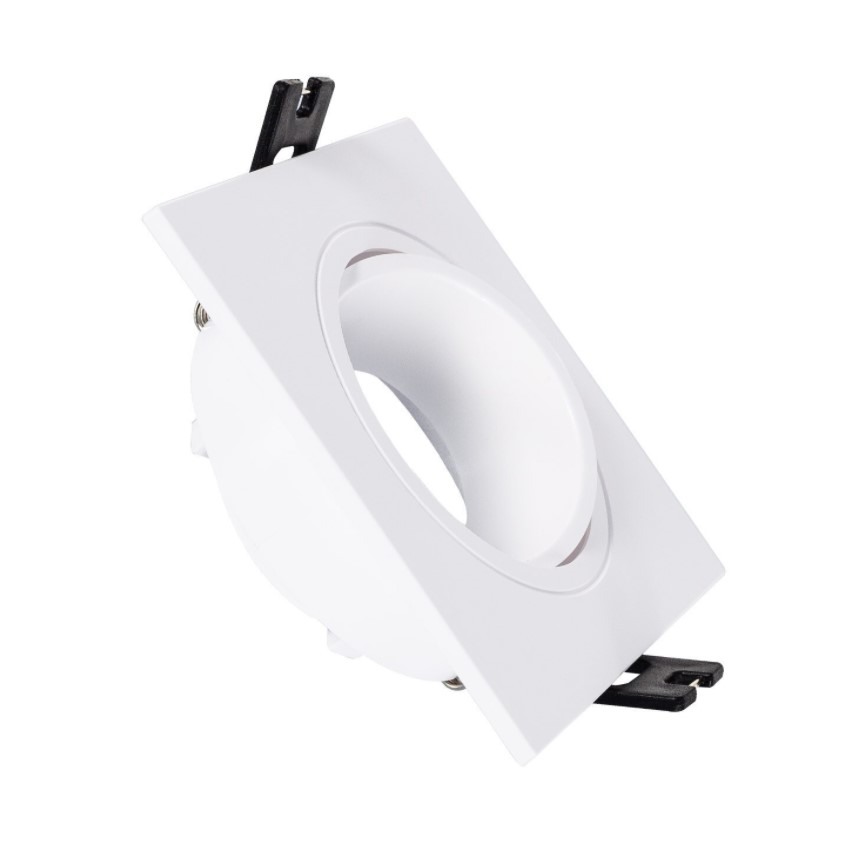 Aro Downlight Quadrado Basculante para Lámpada LED GU10 / GU5.3 Corte Ø 75 mm