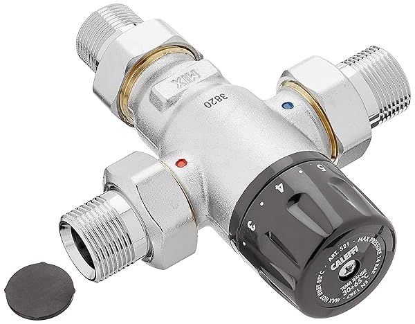 Caleffi 521500 Mezclador térmico 3/4 pulgadas 30 - 65 °C resistente a la calcificación Ajustable sin descincación