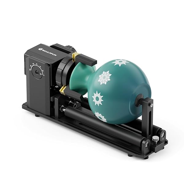 SCULPFUN RA Pro Max Laser Rotary Roller, 4 en 1 Rotary Chuck para máquina de grabado láser, módulo de rotación del eje Y, con ángulo ajustable de 180°, para grabado cilíndrico, objetos redondos