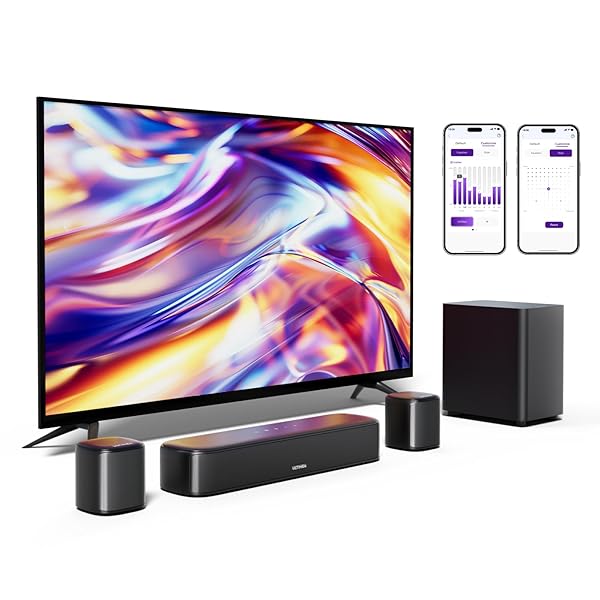 ULTIMEA 5.1ch Barra de Som Bluetooth 5.3, Opt/AUX, Potencia Máxima de 250W, Aura A30